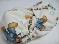 Blue Jean Teddy Toss /w denim cotton velour - Designer Woven Hidden PUL Ai2