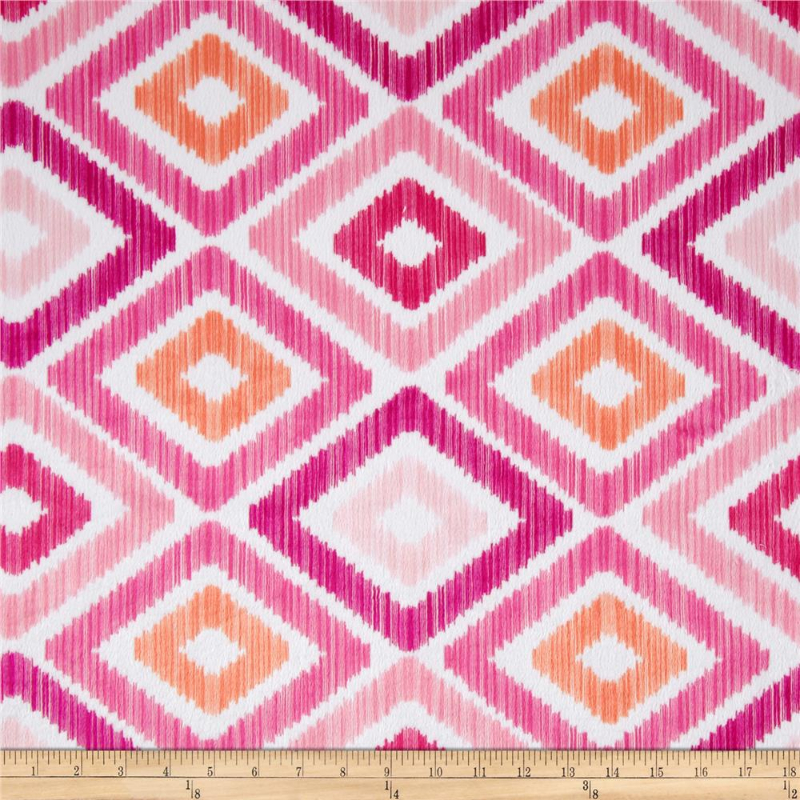 3yd x 60" Pink Diamonds - MINKY fabric