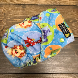 Circus Minky /w lavender cotton velour - serged Sleepytime