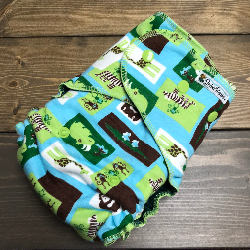 Mint Chocolate Zoo /w green cotton velour - OVERSIZE multi-size REGULAR fitted