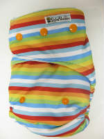 Rainbow Stripe (imported) /w seafoam cotton velour - T&T multi-size