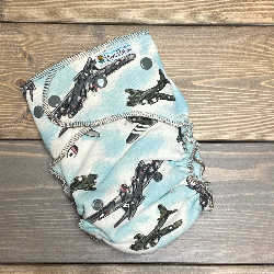 Fighter Planes /w seafoam bamboo velour - serged multi-size
