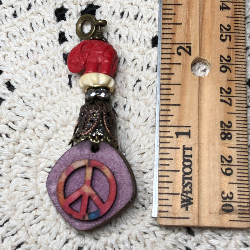 red elephant peace necklace pendant