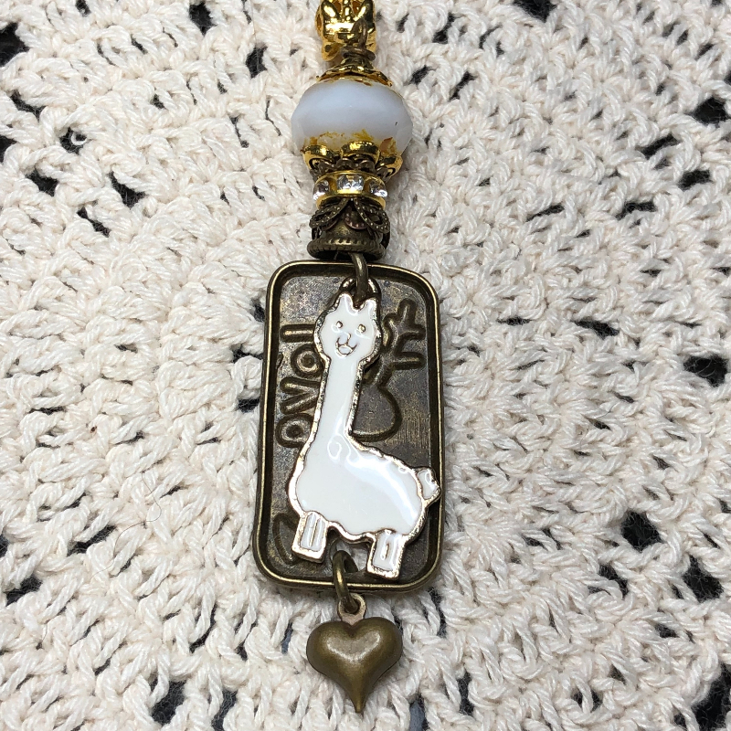 llama love necklace pendant