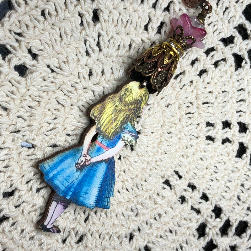 go ask alice wooden-necklace pendant