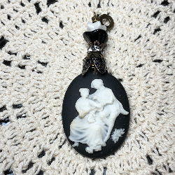 he asked, she said yes-cameo necklace pendant