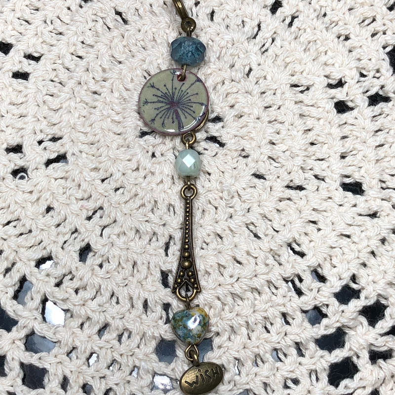 make a wish, enameled dandelion necklace pendant-4