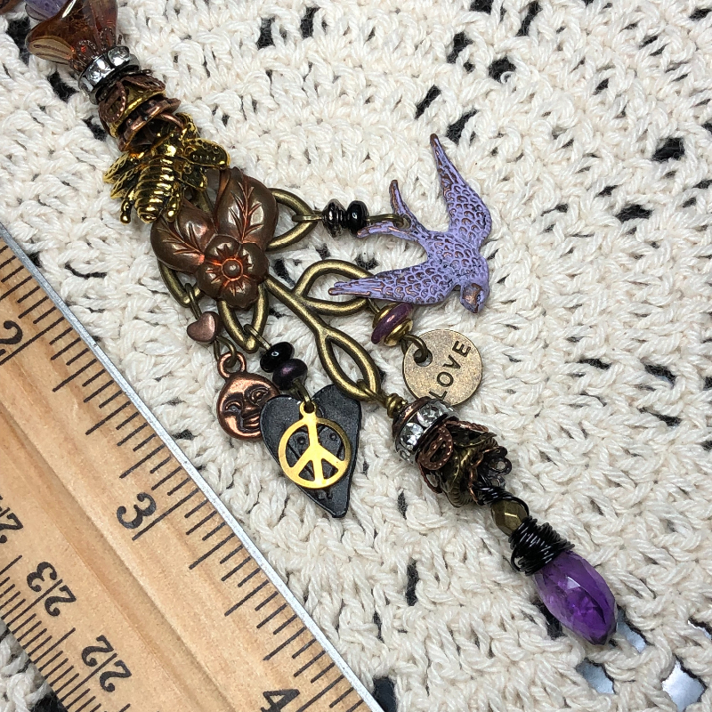 amethyst bird paradise-necklace pendant