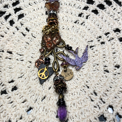 amethyst bird paradise-necklace pendant