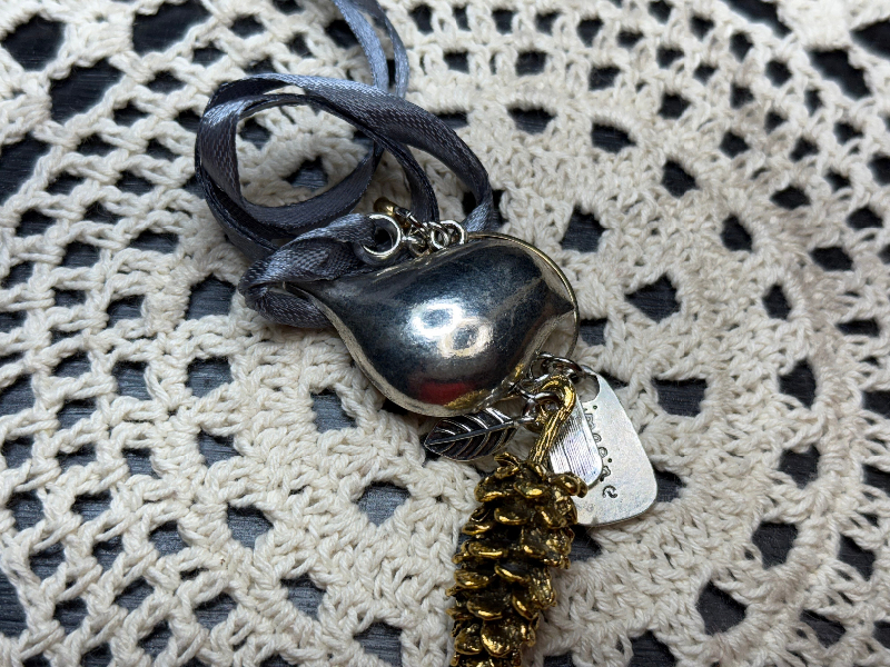 pinecone bird necklace