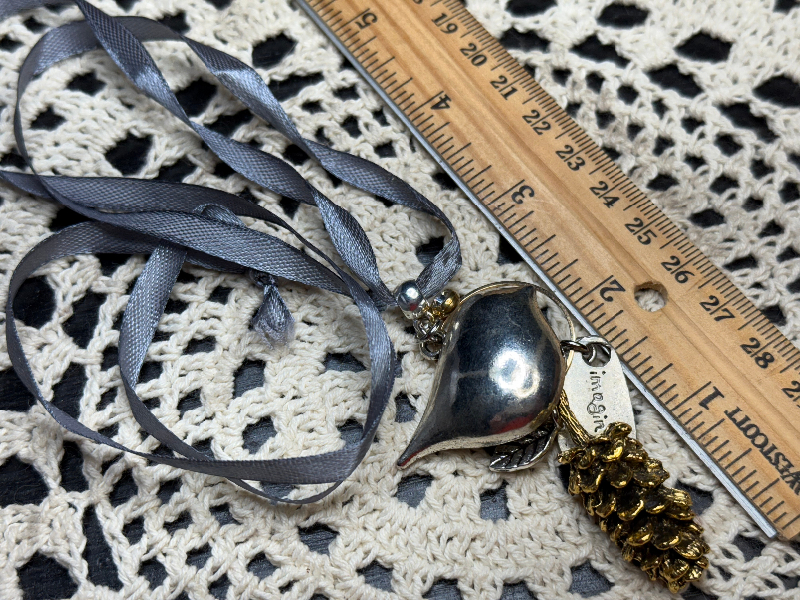 pinecone bird necklace