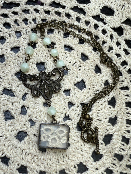 vintage tatting box-necklace