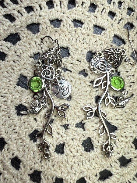 deep roots of joy-charming bird & branch earrings