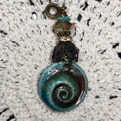 energy vortex, ceramic necklace pendant