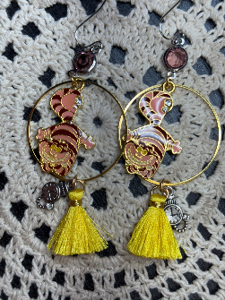 cheshire cat hoop earrings