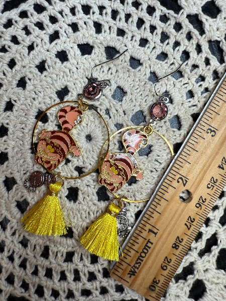 cheshire cat hoop earrings