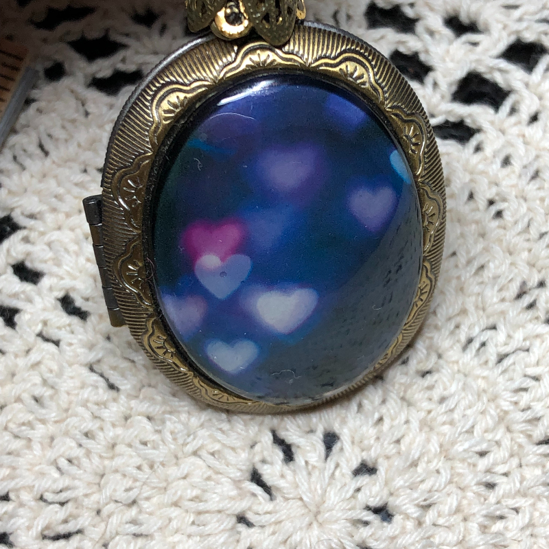 just love, vintage locket necklace pendant