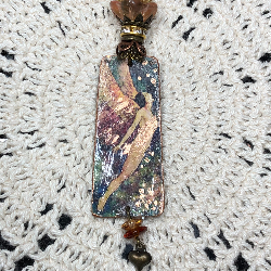fairy goddess-vintage estate beaded necklace pendant