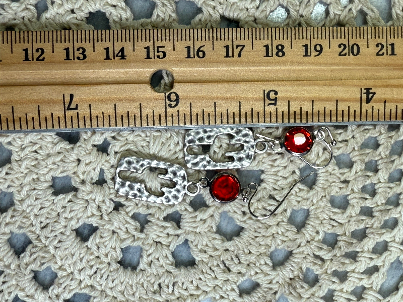 cactus earrings, silver plated