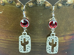 cactus earrings, silver plated