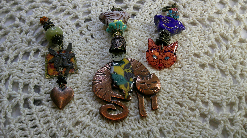 gift sets-two cats and a fairy pendants