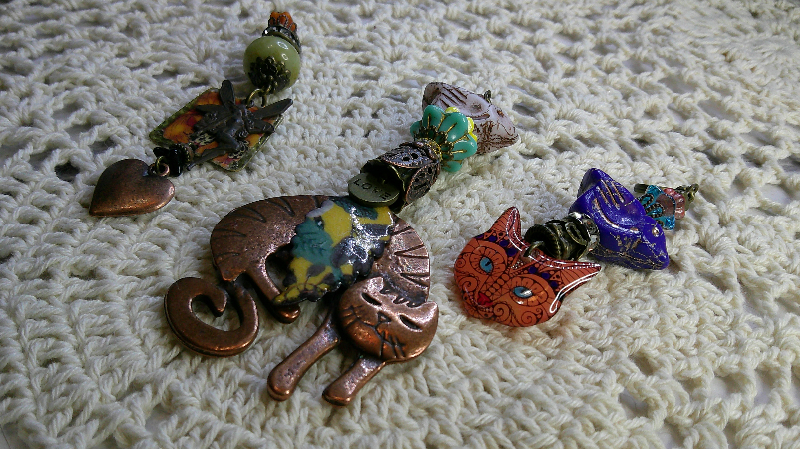 gift sets-two cats and a fairy pendants