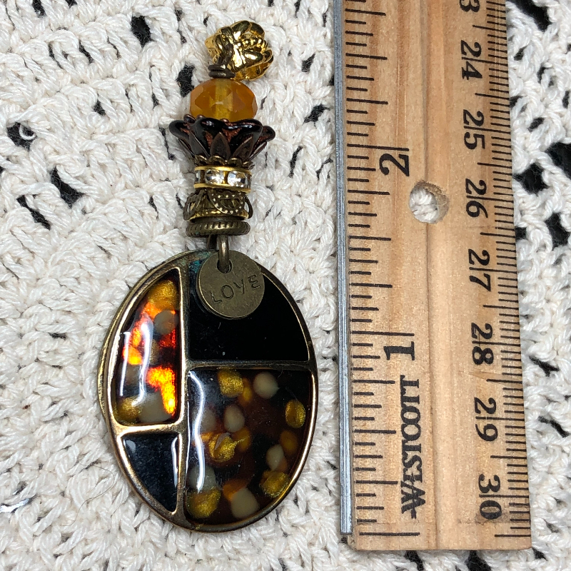 autumn night  vintage necklace pendant