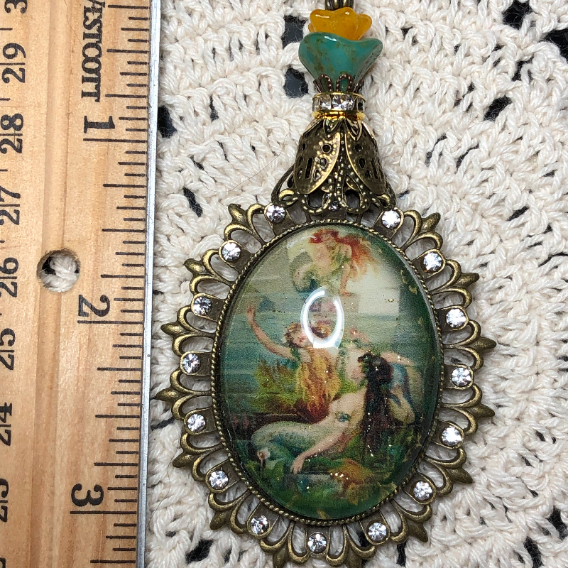 mermaid sister celebration necklace pendant