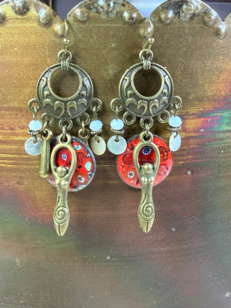 goddess moon dance ritual earrings