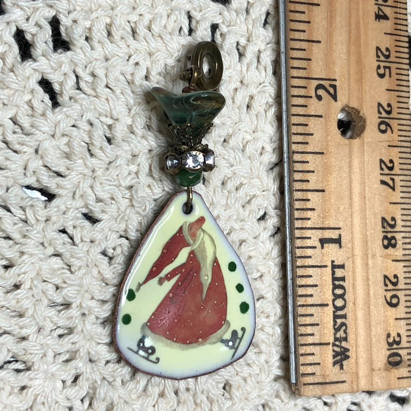 naughty or nice knower enameled necklace pendant
