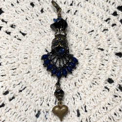 20's blue relic heart necklace pendant