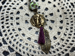 elephant head, leaf necklace