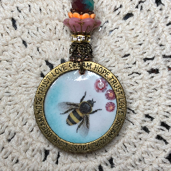 bee-ing caring enameled necklace pendant-1