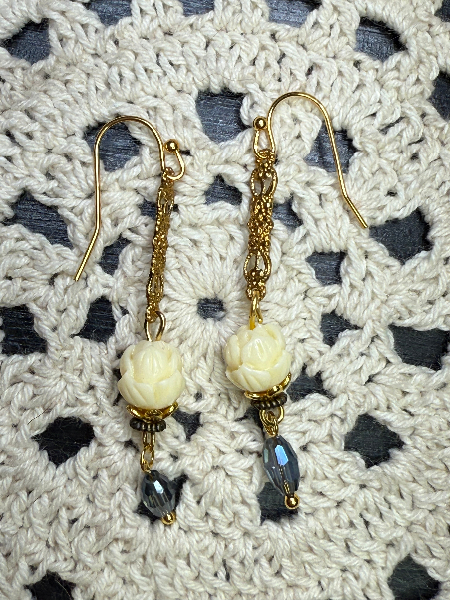 lotus shell earrings