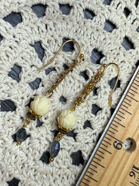 lotus shell earrings