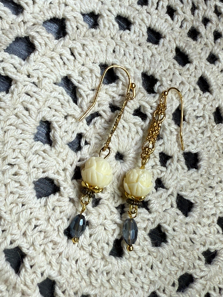 lotus shell earrings