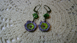 earrings-a saucer full of secrets-vibrant lilac & chartreuse