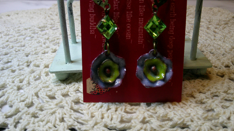 earrings-a saucer full of secrets-vibrant lilac & chartreuse