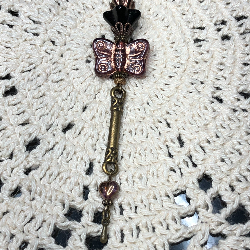 amethyst glass butterfly necklace pendant