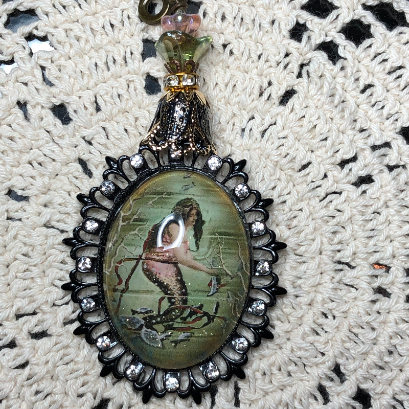 day in the life of a mermaid necklace pendant