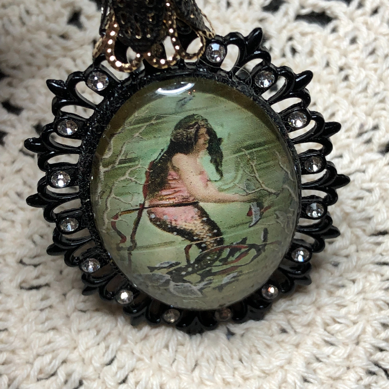 day in the life of a mermaid necklace pendant