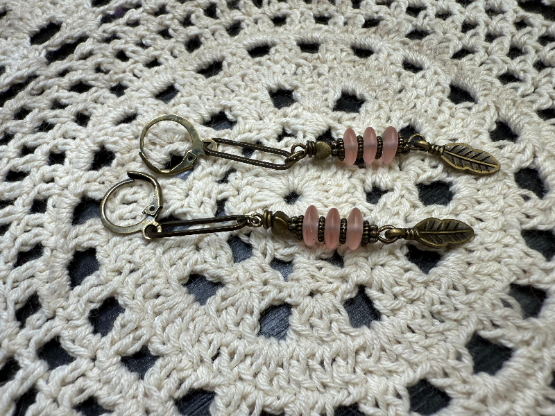 pink sea glass earrings