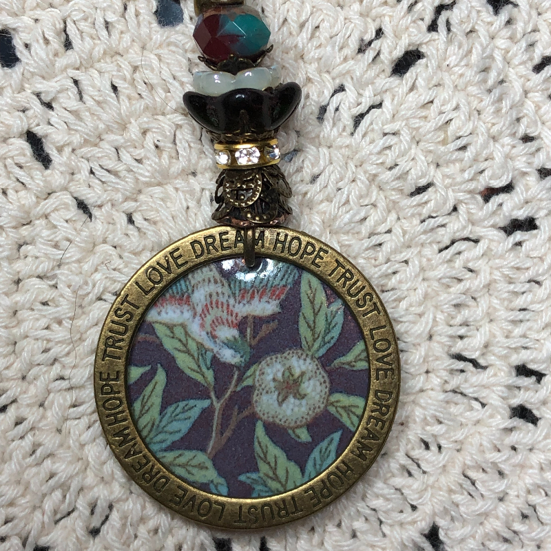 a bird's paradise  enameled necklace pendant-2