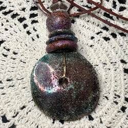 tribal affairs vintage kiln fired necklace