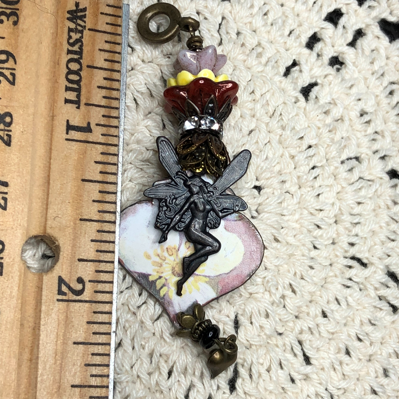 fairy magic-five-vintage tin necklace pendant