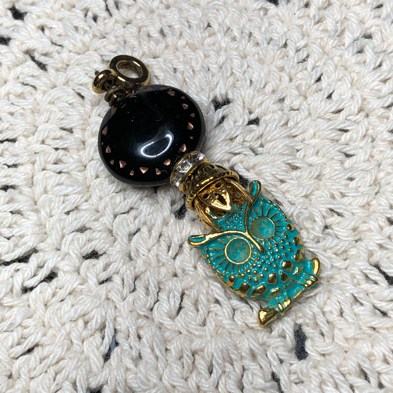 dark side of the moon-owl necklace pendant