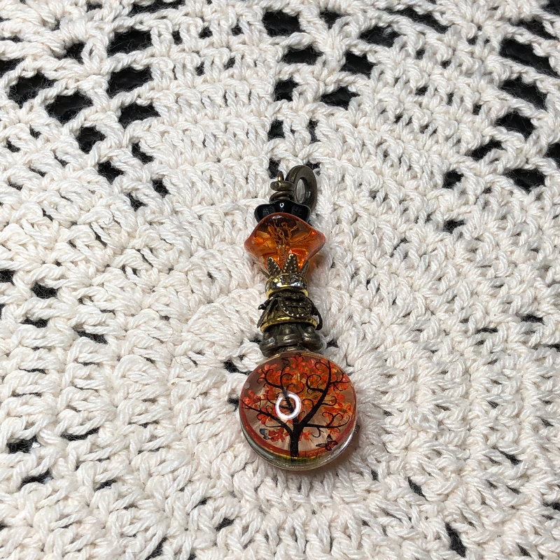 tangerine tree dreaming glass necklace pendant
