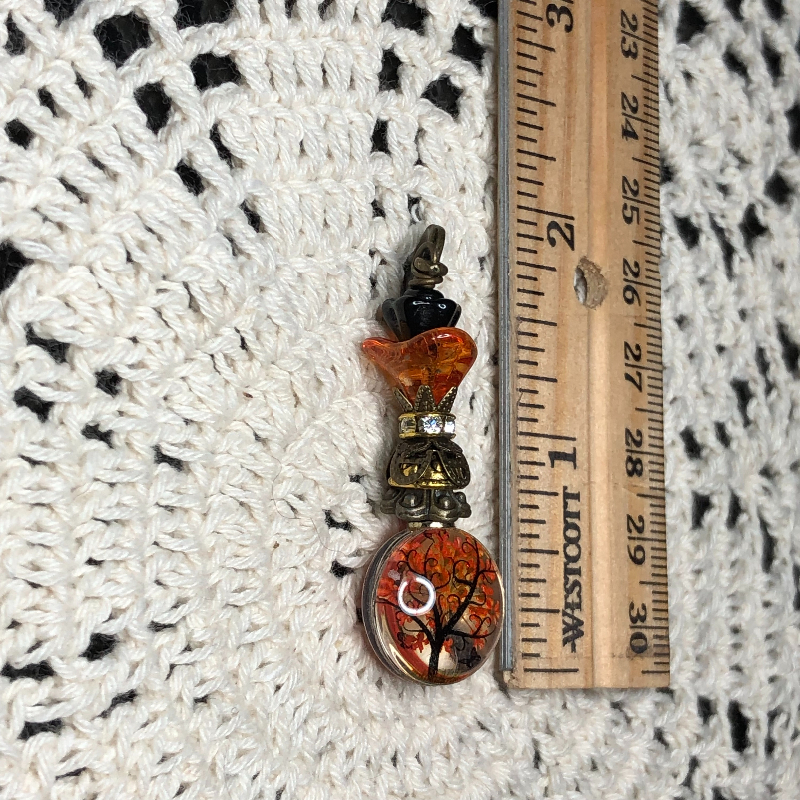 tangerine tree dreaming glass necklace pendant