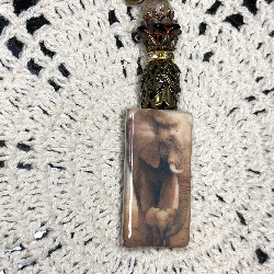 momma's boy elephantkiln fired necklace pendant one