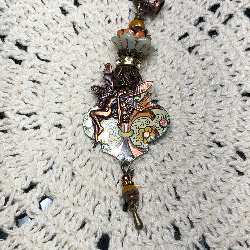 fairy magic-two-vintage tin necklace pendant